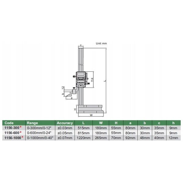 Insize WYSOKOSCIOMIERZ CYFR. 0-600MM