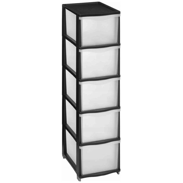5five Wysoki regał plastikowy z szufladami PLAS, wys. 102,4 cm