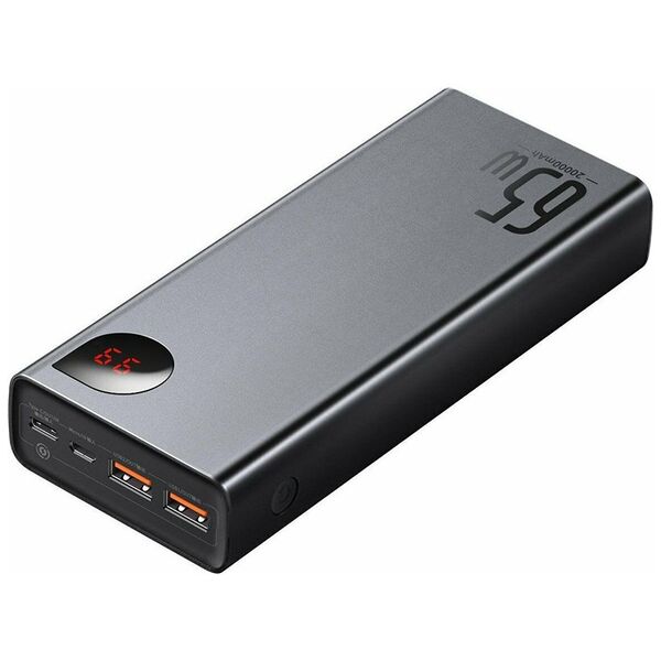 Baseus Adaman Power Bank 20000mAh 65W με 2 Θύρες USB-A και Θύρα USB-C Quick Charge 3.0 Μαύρο (PPIMDA-D01) (BASPPIMDAD01) έως 12 άτοκες Δόσεις