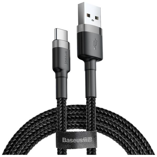 Baseus Cafule Braided USB 2.0 Cable USB-C male - USB-A male Μαύρο 0.5m (CATKLF-AG1) (BASCATKLFAG1) έως 12 άτοκες Δόσεις