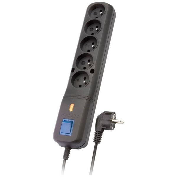 Listwa zasilająca Lestar LV-530W przeciwprzepięciowa 5 gniazd 2.5 m czarna