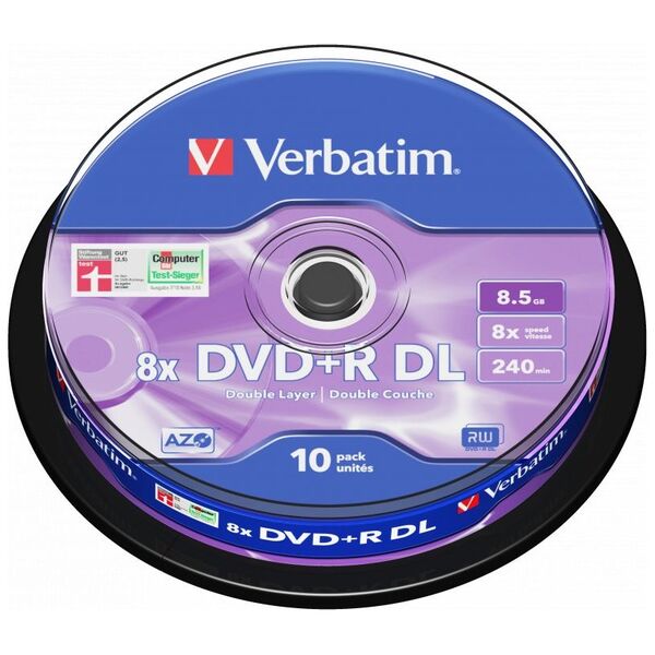 Verbatim DVD+R DL 8.5 GB 8x 10 sztuk (43666)