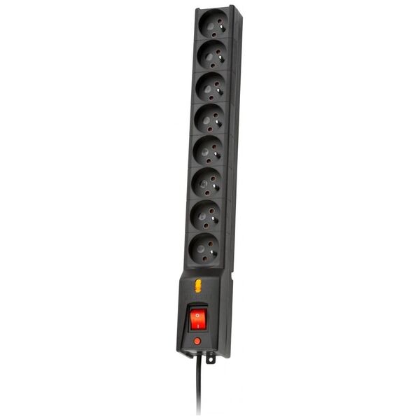 Listwa zasilająca Lestar LXA 816 przeciwprzepięciowa 8 gniazd 3 m czarna (LXA816GA3CZARNY)