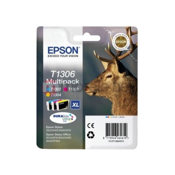 Tusz Epson tusze T1306 / C13T13064010 (cyan, magenta, yellow)