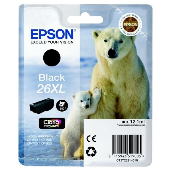 Tusz Epson tusz T2621 XL / C13T26214010 (black)