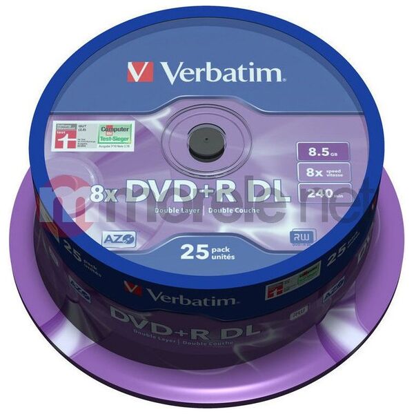 Verbatim DVD+R DL 8.5 GB 8x 25 sztuk (V43757)