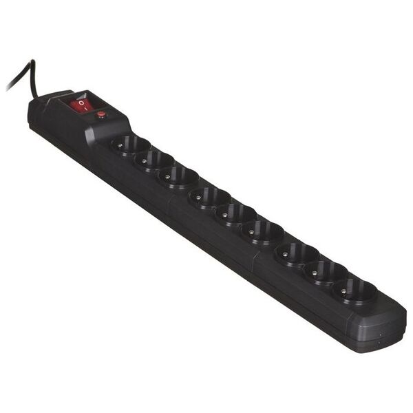 Listwa zasilająca Activejet Combo przeciwprzepięciowa 9 gniazd 1.5 m czarna