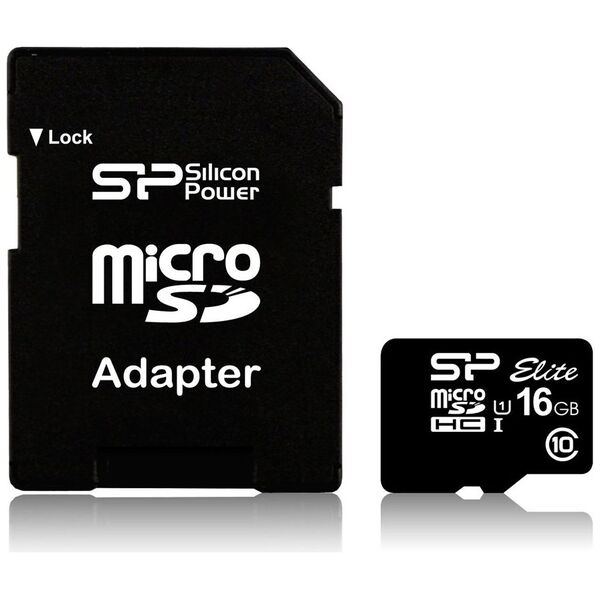 Karta Silicon Power Elite MicroSDHC 16 GB Class 10 UHS-I  (SP016GBSTHBU1V10-SP)