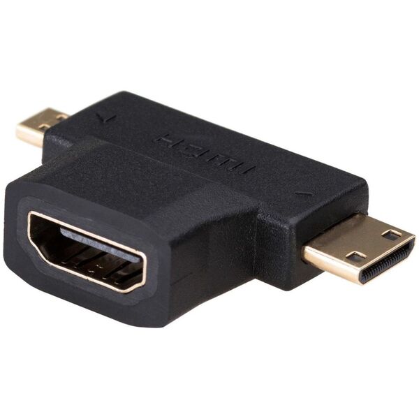 Adapter AV Akyga HDMI Micro - HDMI Mini - HDMI czarny (AK-AD-23)