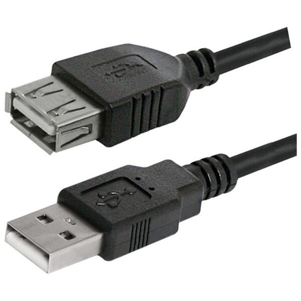 Kabel USB Logo USB-A - USB-A 1.8 m Czarny (15850)