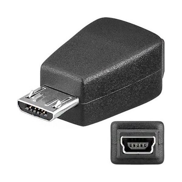 Adapter USB PremiumCord microUSB - miniUSB Czarny  (kur-11)