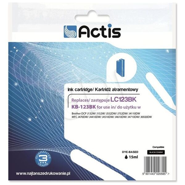 Tusz Actis Tusz KB-123BK / LC123Bk (black)