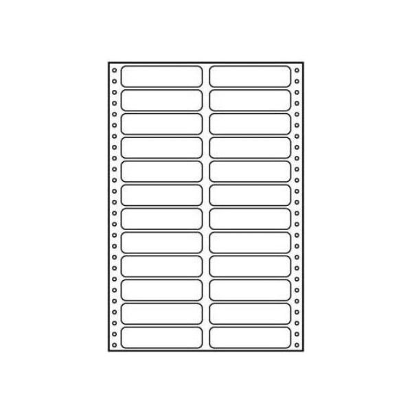 Logo Etykiety tabelaryczne A4, dwurzędowe, białe, 24 etykiety, 25 szt. (32108)