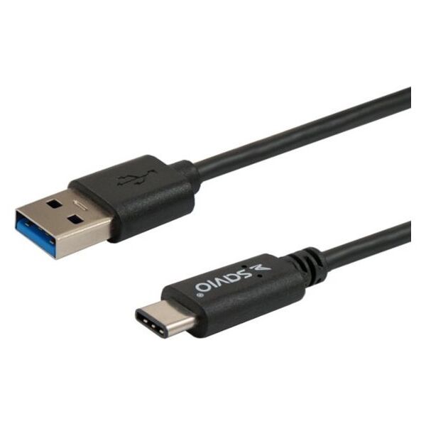 Kabel USB Savio USB-A - USB-C 1 m Czarny (SAVKABELCL-101)