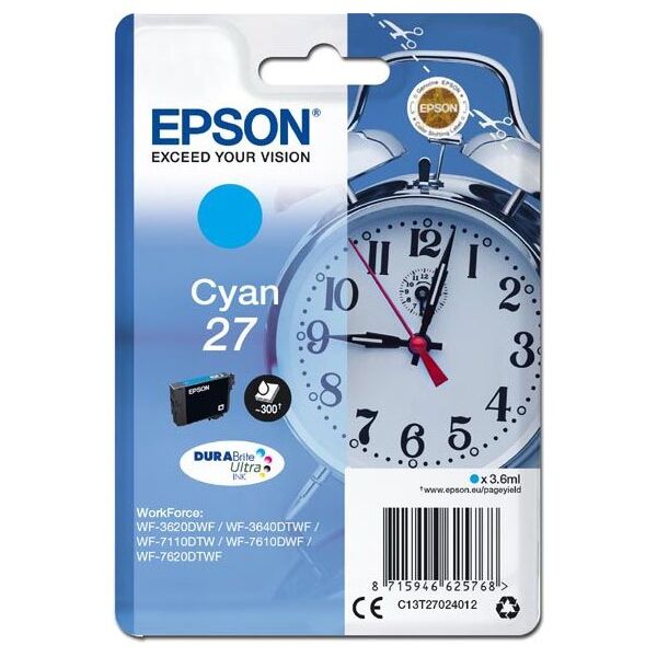 Tusz Epson oryginalny tusz 27, cyan (C13T27024012)