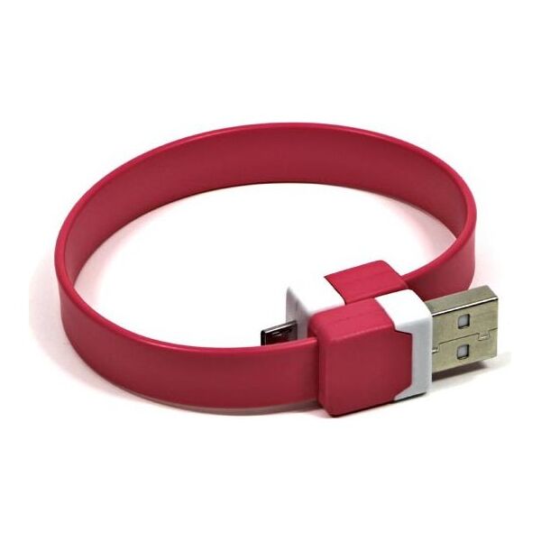 Kabel USB Logo USB-A - microUSB 0.25 m Różowy
