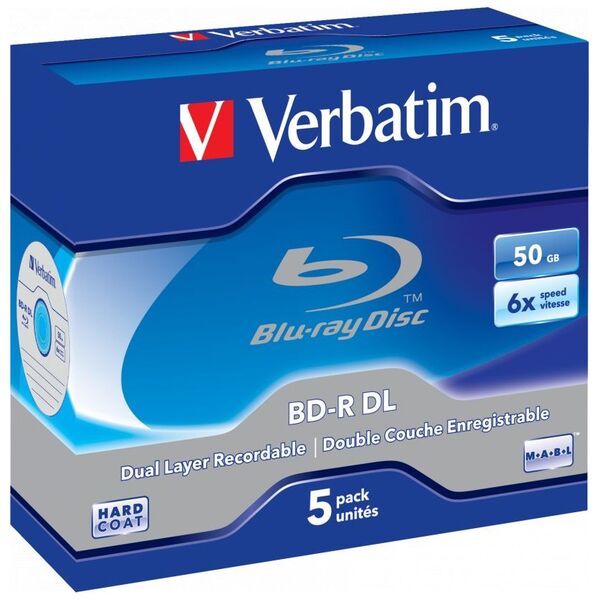Verbatim BD-R DL 50 GB 6x 5 sztuk (43748)
