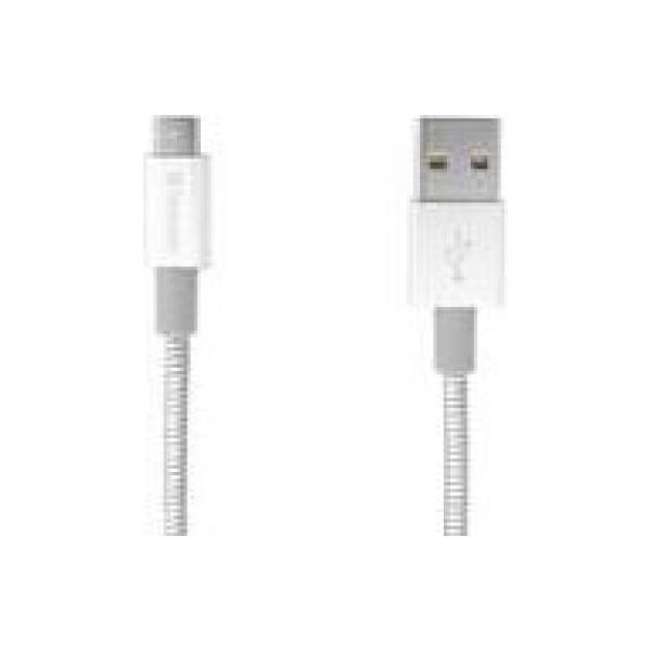 Kabel USB Verbatim USB-A - microUSB 1 m Srebrny (48862)