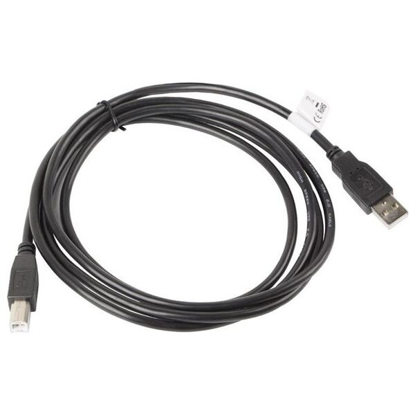 Kabel USB Lanberg USB-A - USB-B 1.8 m Czarny (CA-USBA-10CC-0018-BK)