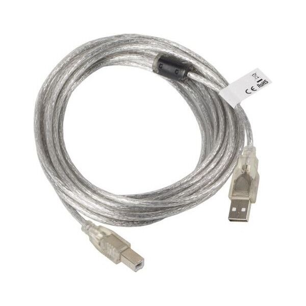 Kabel USB Lanberg USB-A - 5 m Przezroczysty (CA-USBA-12CC-0050-TR)