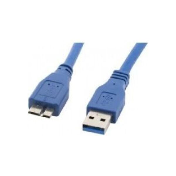Kabel USB Lanberg USB-A - micro-B 0.5 m Niebieski (CA-US3M-10CC-0005-B)