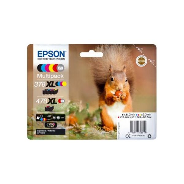 Tusz Epson Oryginalny zestaw tuszy 378XL+478XL Claria Photo HD (C13T379D4010)
