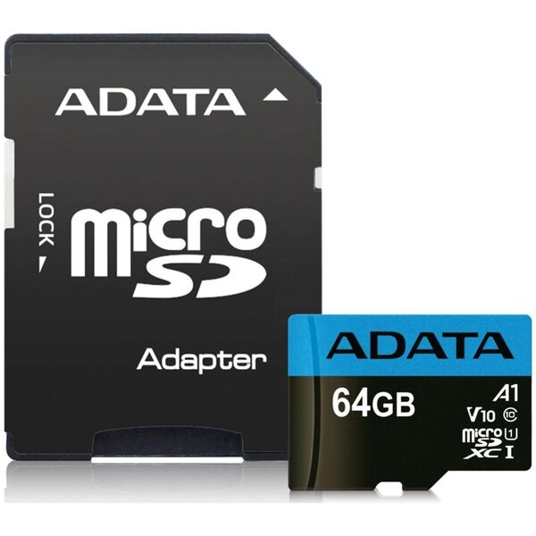 Karta ADATA Premier MicroSDXC 64 GB Class 10 UHS-I/U1 A1 V10 (AUSDX64GUICL10A1-RA1)