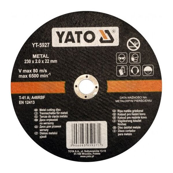 Yato Tarcza do cięcia metalu 230x2,0x22mm (YT-5927)