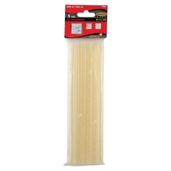 Wkłady klejowe Modeco do metalu 12 mm x 200 mm miodowe 5 szt. 0.1 kg PRO+ (MN-97-993-B)