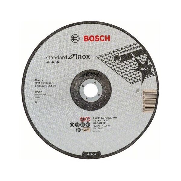 Bosch Tarcza tnąca wygięta Standard for Inox 230 x 22,23mm - 2608601514