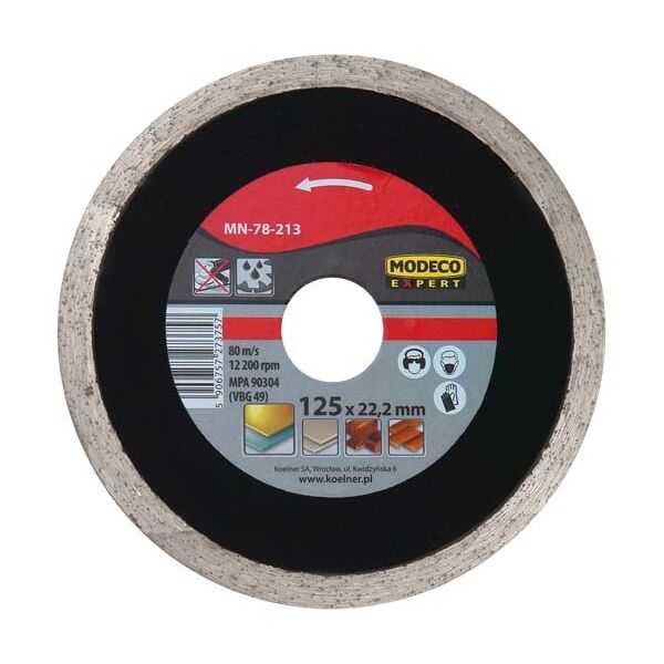 Modeco Ściernica diamentowa pełna do przecinarek 200mm - MN-78-220