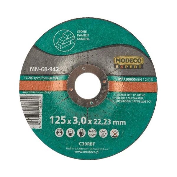 Modeco Ściernica wypukła do cięcia betonu 230x3x22,23mm 25szt.- MN-68-945
