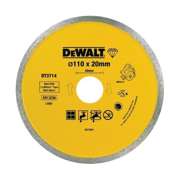 Dewalt Tarcza diamentowa 110x20mm ciągła do DWC410 (DT3714)