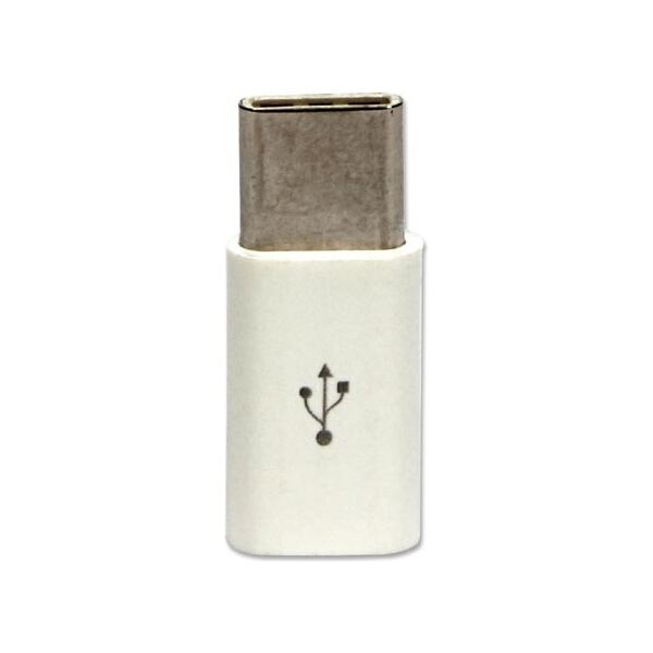 Adapter USB USB-C - microUSB Biały