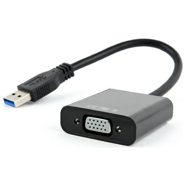 Adapter USB Gembird USB - VGA Czarny  (AB-U3M-VGAF-01)