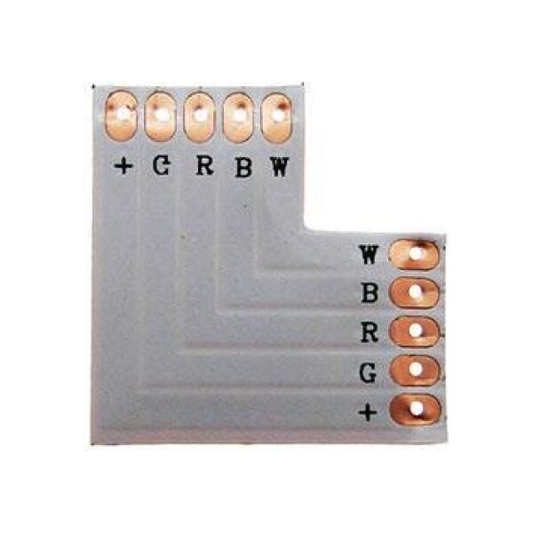 Premium Lux Złączka led narożna PCB t+t do taśmy led 12mm RGBW 12V/24V DC max 3A (LUX05536)
