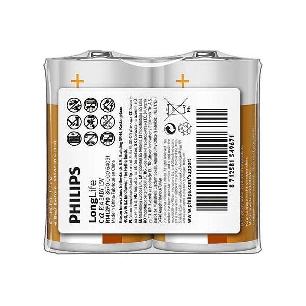 Philips Bateria LongLife C / R14 2 szt.