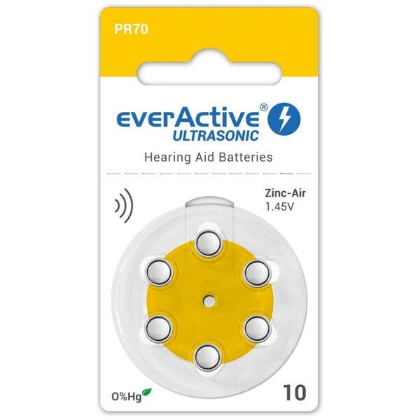 EverActive Bateria do aparatów słuchowych PR70 6 szt.