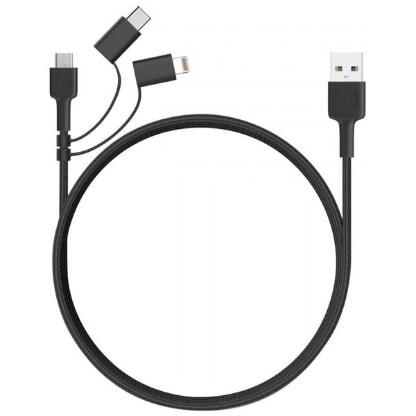 Kabel USB Aukey USB-A - 1.2 m Czarny (CB-BAL5)