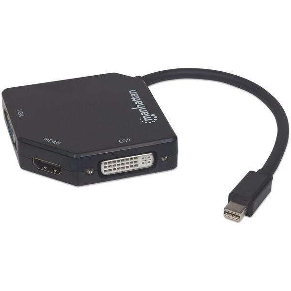 Adapter AV Manhattan DisplayPort Mini - HDMI - D-Sub (VGA) - DVI-I czarny (207720)