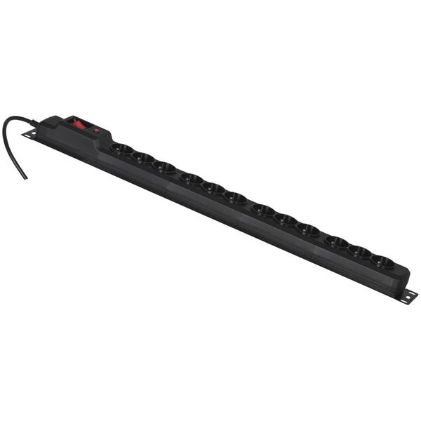 Listwa zasilająca Activejet Combo przeciwprzepięciowa 12 gniazd 1.5 m czarna