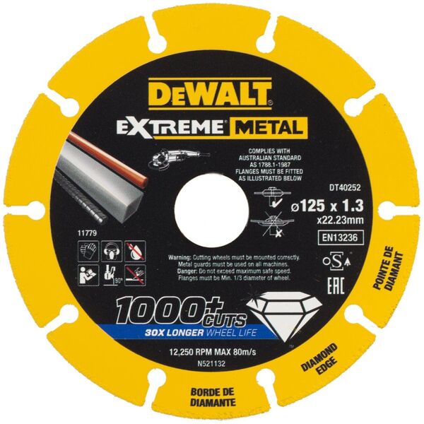 Dewalt Tarcza diamentowa do metalu Extreme Metal 125x22.23x1.3mm (DT40252-QZ)