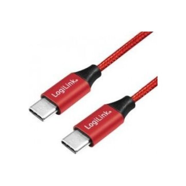 Kabel USB LogiLink USB-C - USB-C 1 m Czerwony (CU0156)