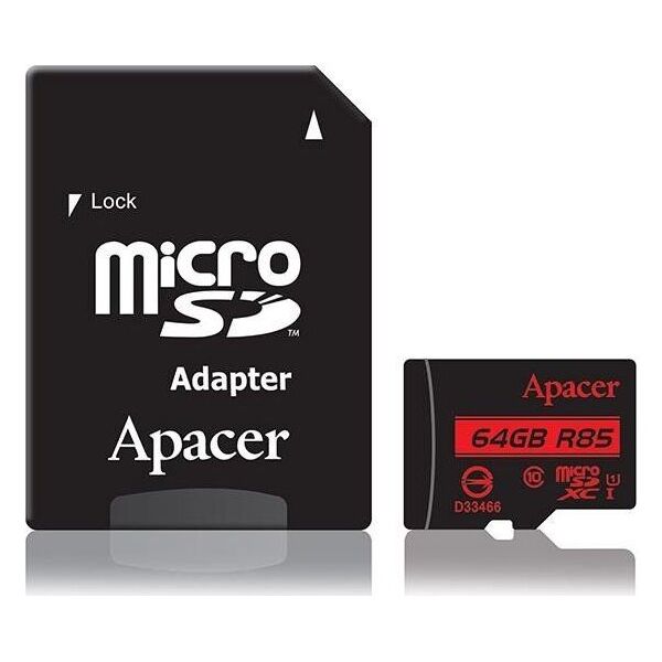 Karta Apacer Secure Digital MicroSDXC 64 GB Class 10 UHS-I/U1  (AP64GMCSX10U5-R)