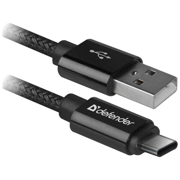 Kabel USB Defender USB-A - microUSB 1 m Czarny (87802)