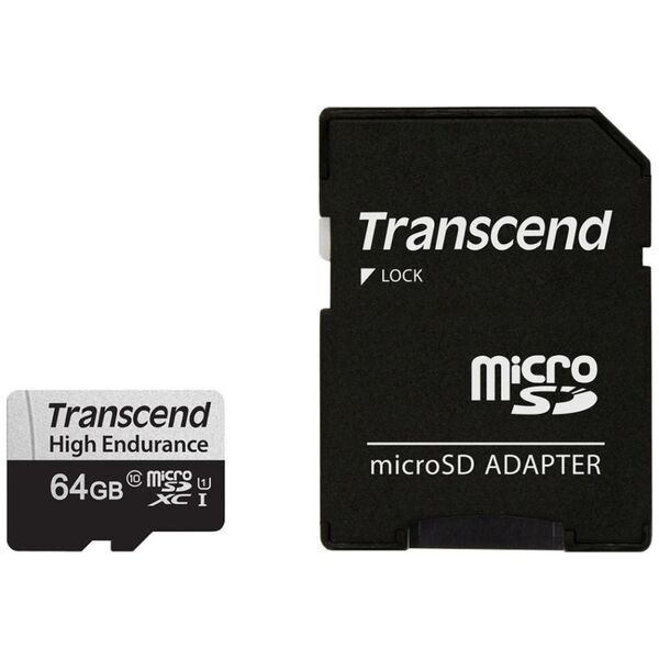 Karta Transcend 350V MicroSDXC 64 GB Class 10 UHS-I/U1  (TS64GUSD350V)