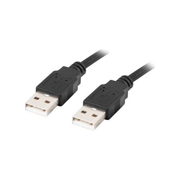 Kabel USB Lanberg USB-A - USB-A 0.5 m Czarny (CA-USBA-20CU-0005-BK)