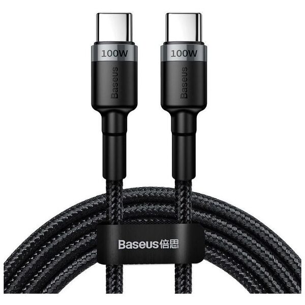 Kabel USB Baseus USB-C - USB-C 2 m Czarno-szary (BSU1006GRYBLK)