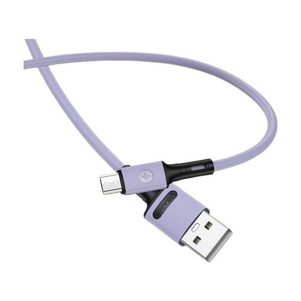 Kabel USB Usams USB-A - microUSB 1 m Fioletowy (69870-uniw)