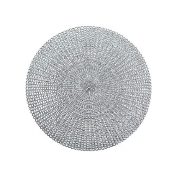 Zeller Zeller, Podkładka cut out, PCV, okrągła, srebrna, 41cm